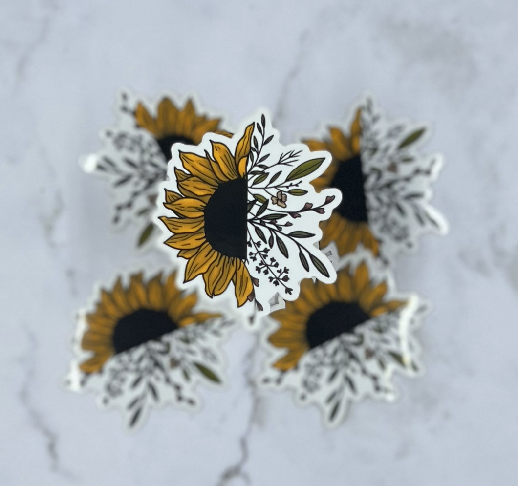 Half Sunflower Sticker