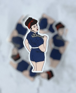 Mechanic Pinup Girl Sticker