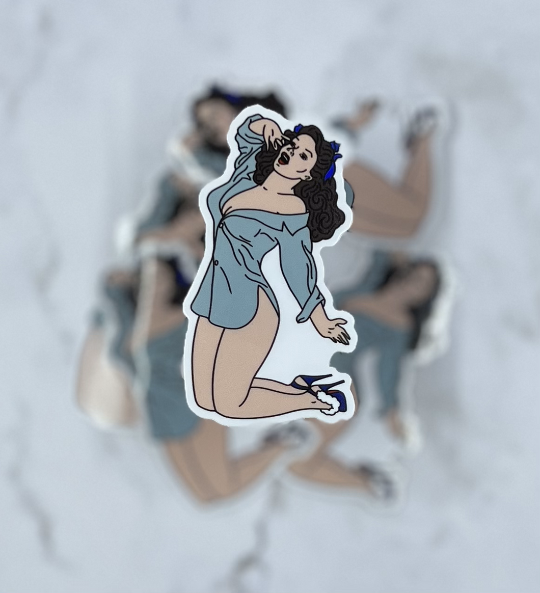 Nighttime Pinup Girl Sticker