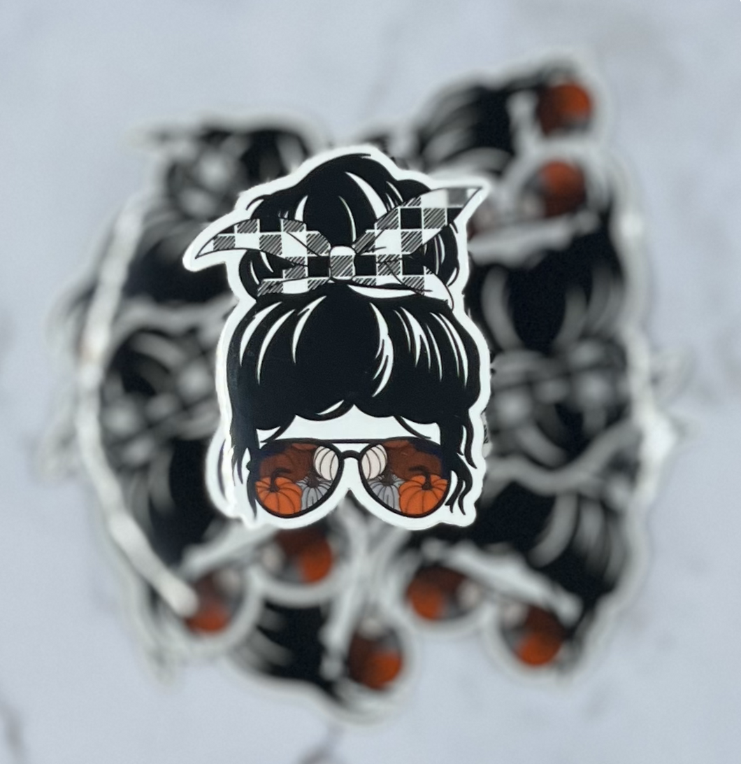 Pumpkin Messy Bun Sticker