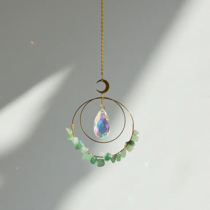 Aventurine & Crystal Window Charm