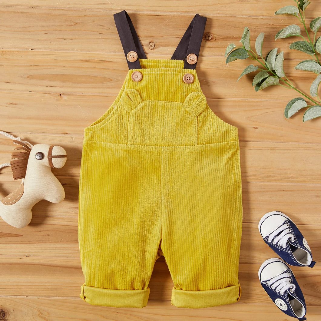 Baby Boy Solid Overalls - Ginger