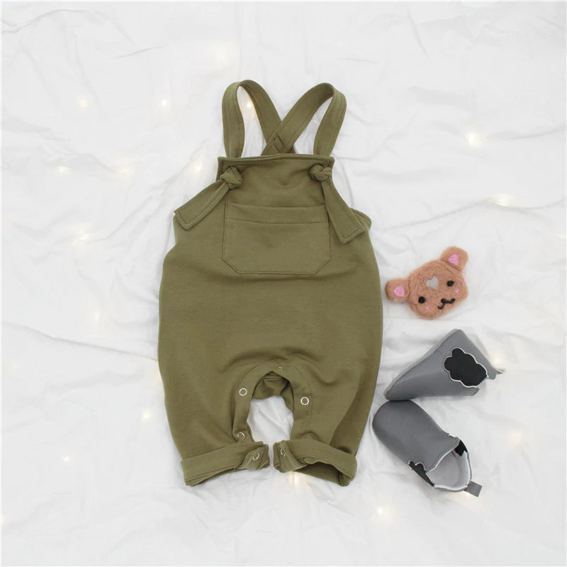 Baby Overalls Back tie closure Jumpsuit - Green