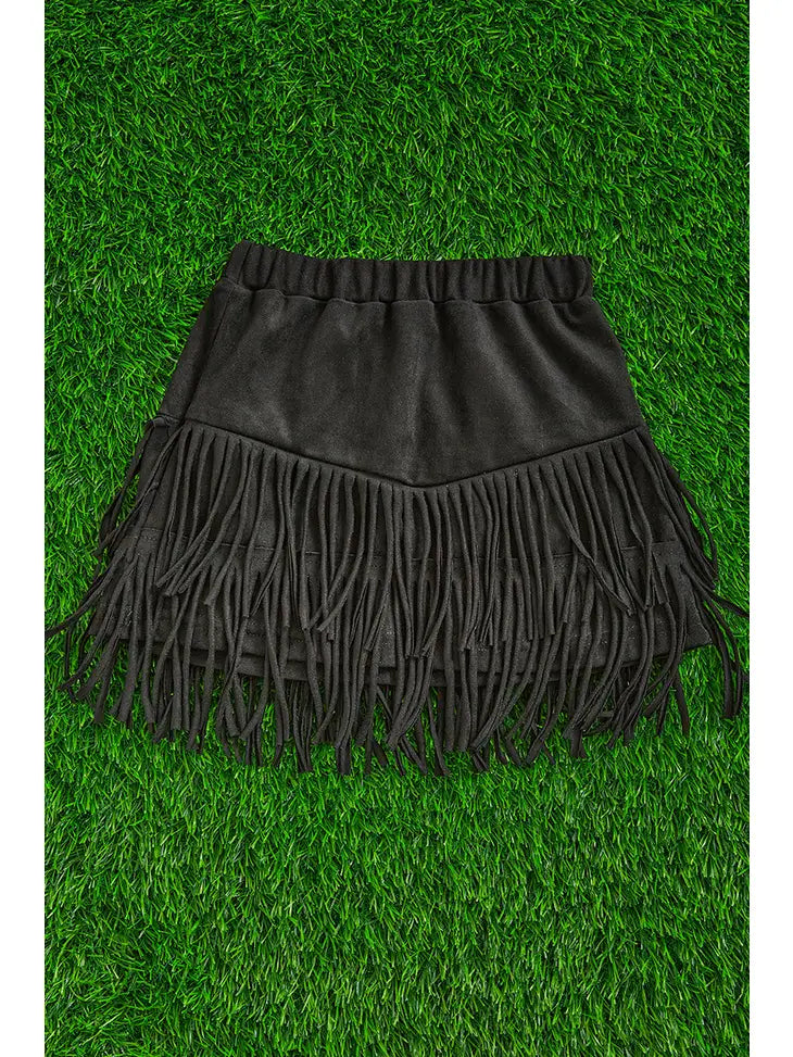 Black Fringe Skirt