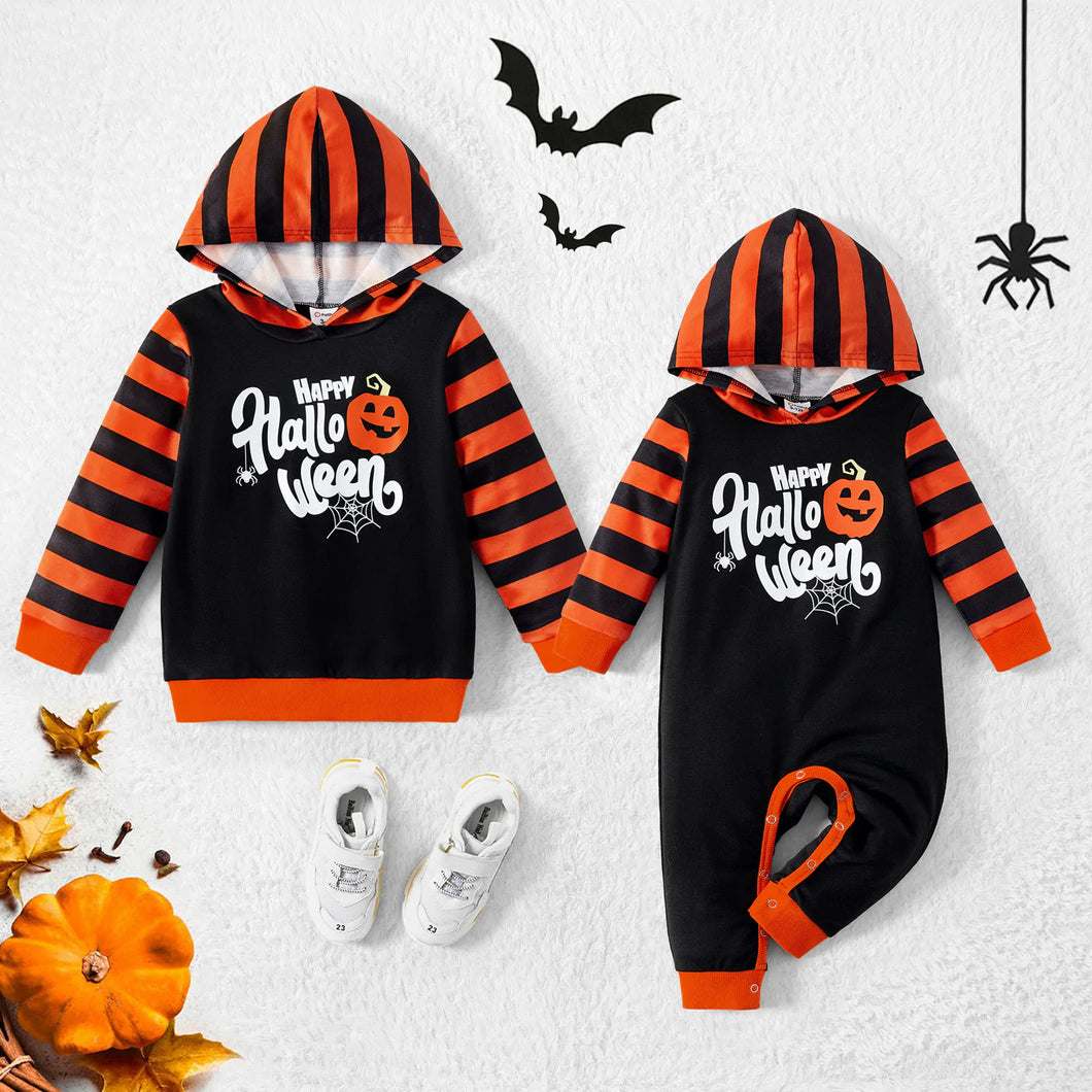 Happy Halloween Striped Romper